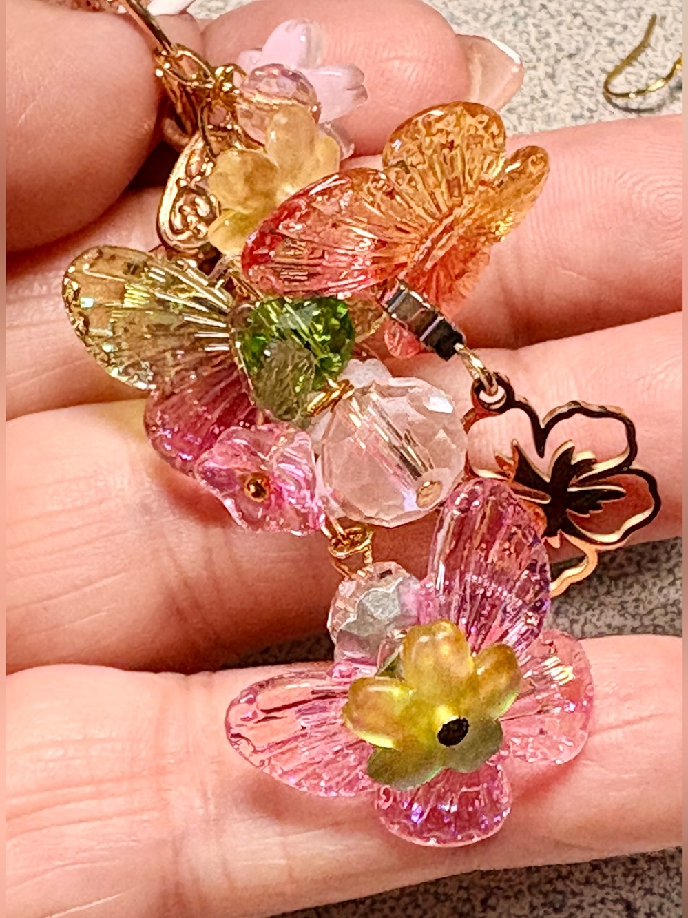Multicolor Floral Crystal Drop purse bling/keychain - Women Jewelry